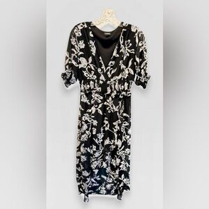 Express Black and White Floral Dress Medium